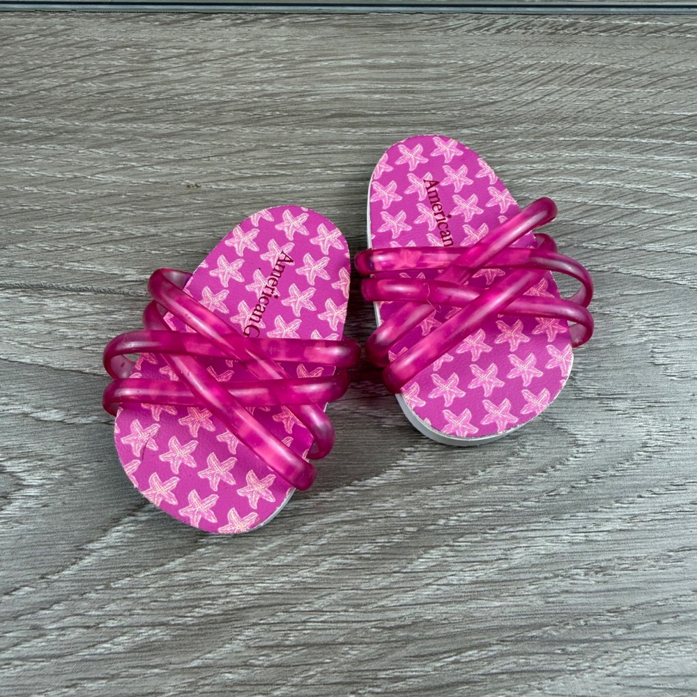 American Girl Doll Shoes Starfish Jelly Strappy Sandals Pink OS